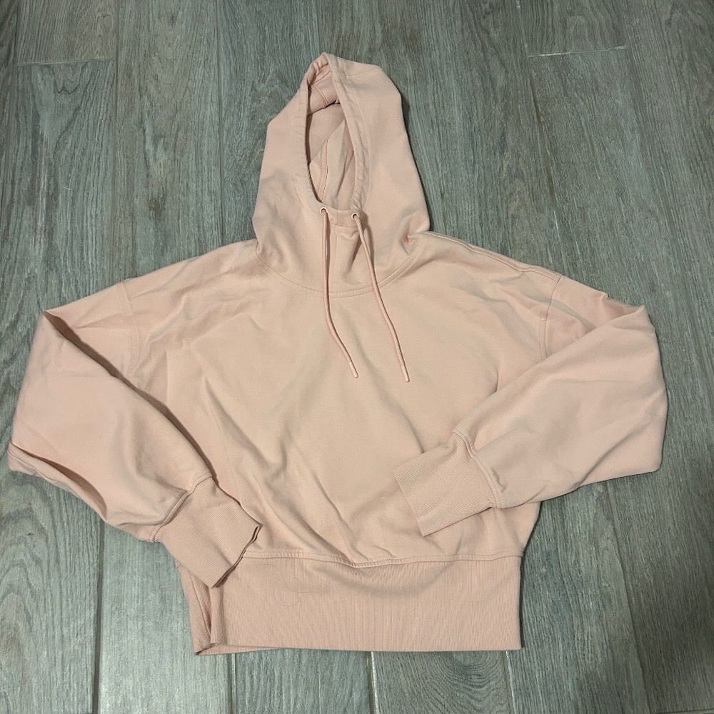 LIKE NEW! Women's Old Navy Active -Pastel Blush Crop Cotton Hoodie - MEDIIUM